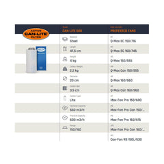 Filter CAN-Lite 600 m3/hr - 150mm