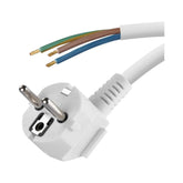 Power cable with EU plug and free end, 2 m WHITE