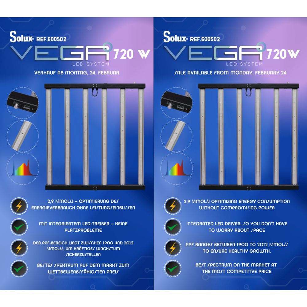 Vega PRO 720W LED System (mit integriertem Vorschaltgerät)
