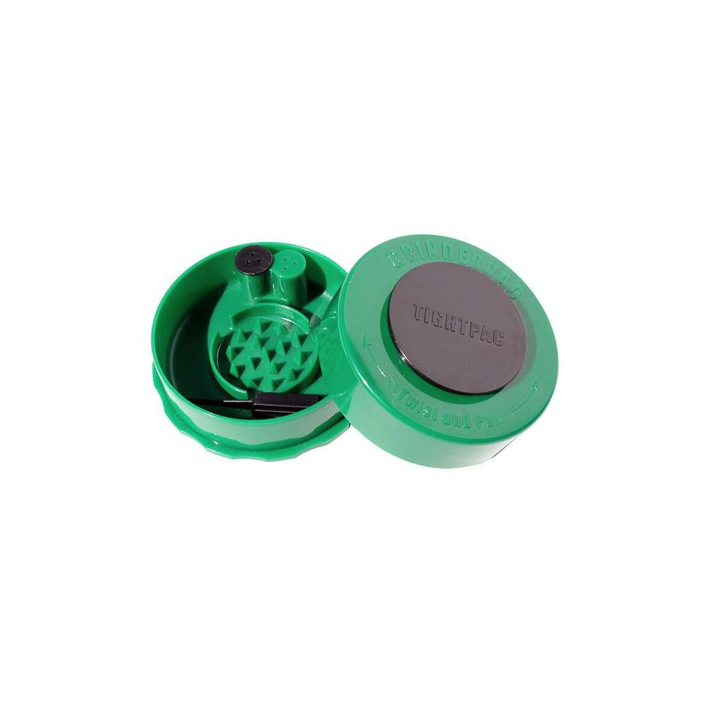 TightVac GrinderVac 60 ml, airtight container with grinder Green