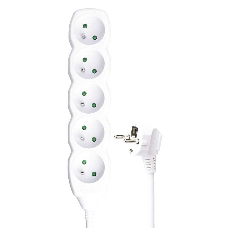Extension cable for 5 sockets, 3 m, 3x1.5 mm