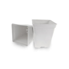 Plastic flowerpot, square white 20x20x23 cm - 5.7 l