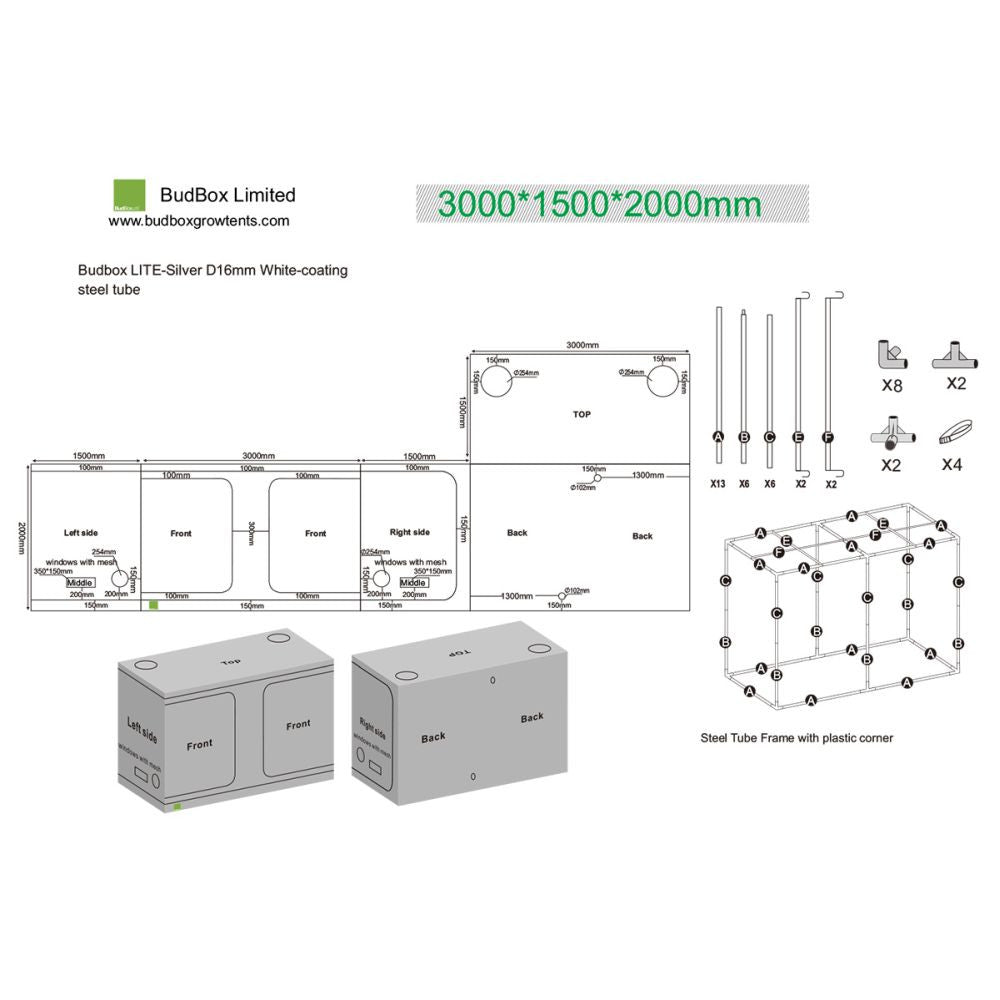 BudBox LITE 150x300x200 cm