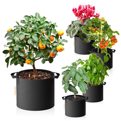 Spider Farmer 11 Gallon Planting Grow Bag 5 Packs Heavy Duty Plant Fabric Pots with Handles