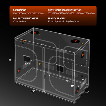 Spider Farmer 300x150x200cm Indoor Grow Tent 1680D