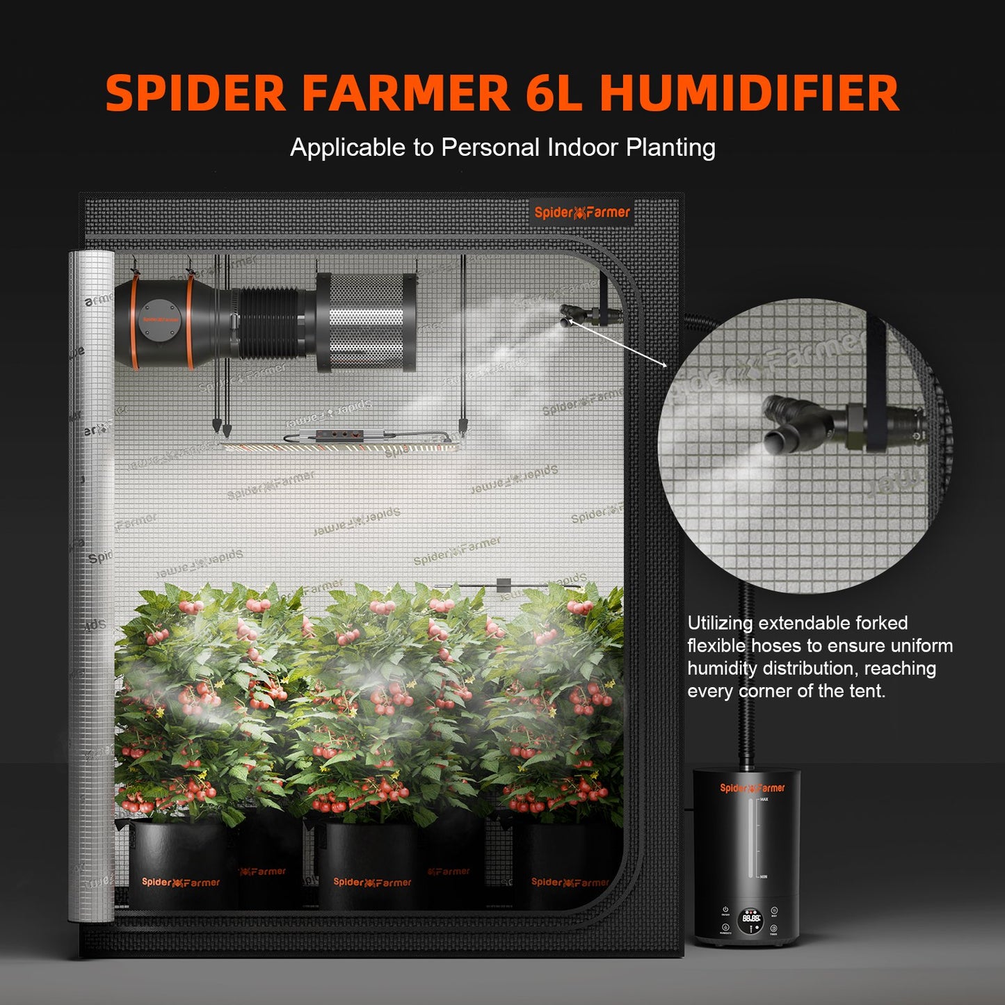 Spider Farmer 6L Cool Mist Humidifier for Plants