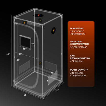 2024 Spider Farmer® 70x70x160cm Complete Grow Tent Kit丨SF1000 301H EVO Full Spectrum LED Grow Light丨6” Clip Fan丨4” Ventilation System with Temperature Humidity Controller