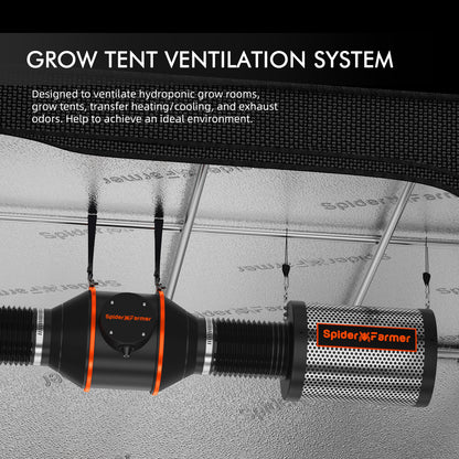 2024 Spider Farmer® 70x70x160cm Complete Grow Tent Kit丨SF1000 301H EVO Full Spectrum LED Grow Light丨6” Clip Fan丨4” Ventilation System with Temperature Humidity Controller