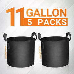 Spider Farmer 11 Gallon Planting Grow Bag 5 Packs Heavy Duty Plant Fabric Pots with Handles 