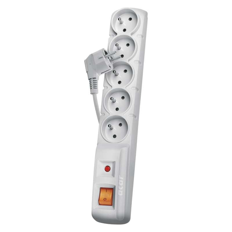 Emos surge protection 5 sockets 3 m, 3x1 mm, white
