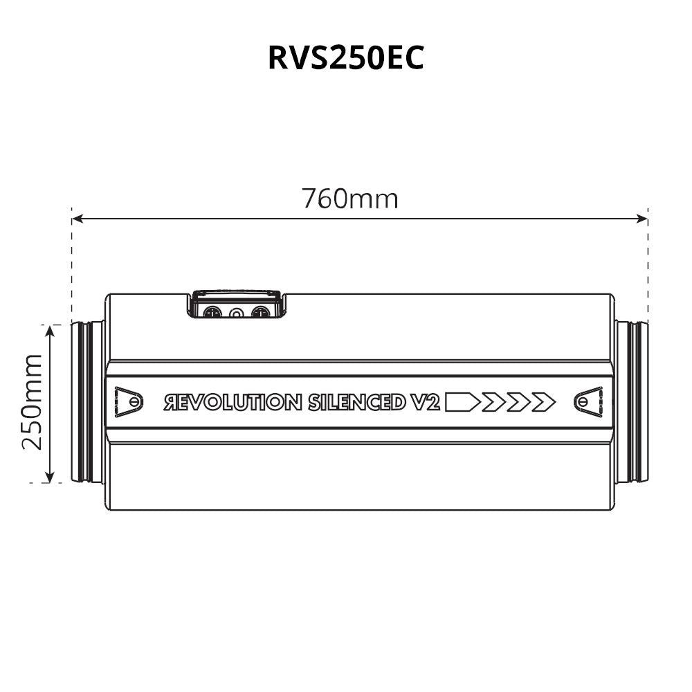 Sistema de aire Revolution Silenced V2 EC Vector 200 mm, 1345 m3/Std