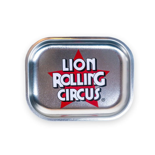 Lion Rolling Circus metal tray small silver