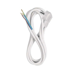 Flexokabel 3x 1.5mm mit EURO-Stecker, Länge 3 m WEISS