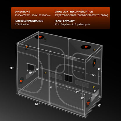 Spider Farmer 300x150x200cm Indoor Grow Tent 1680D