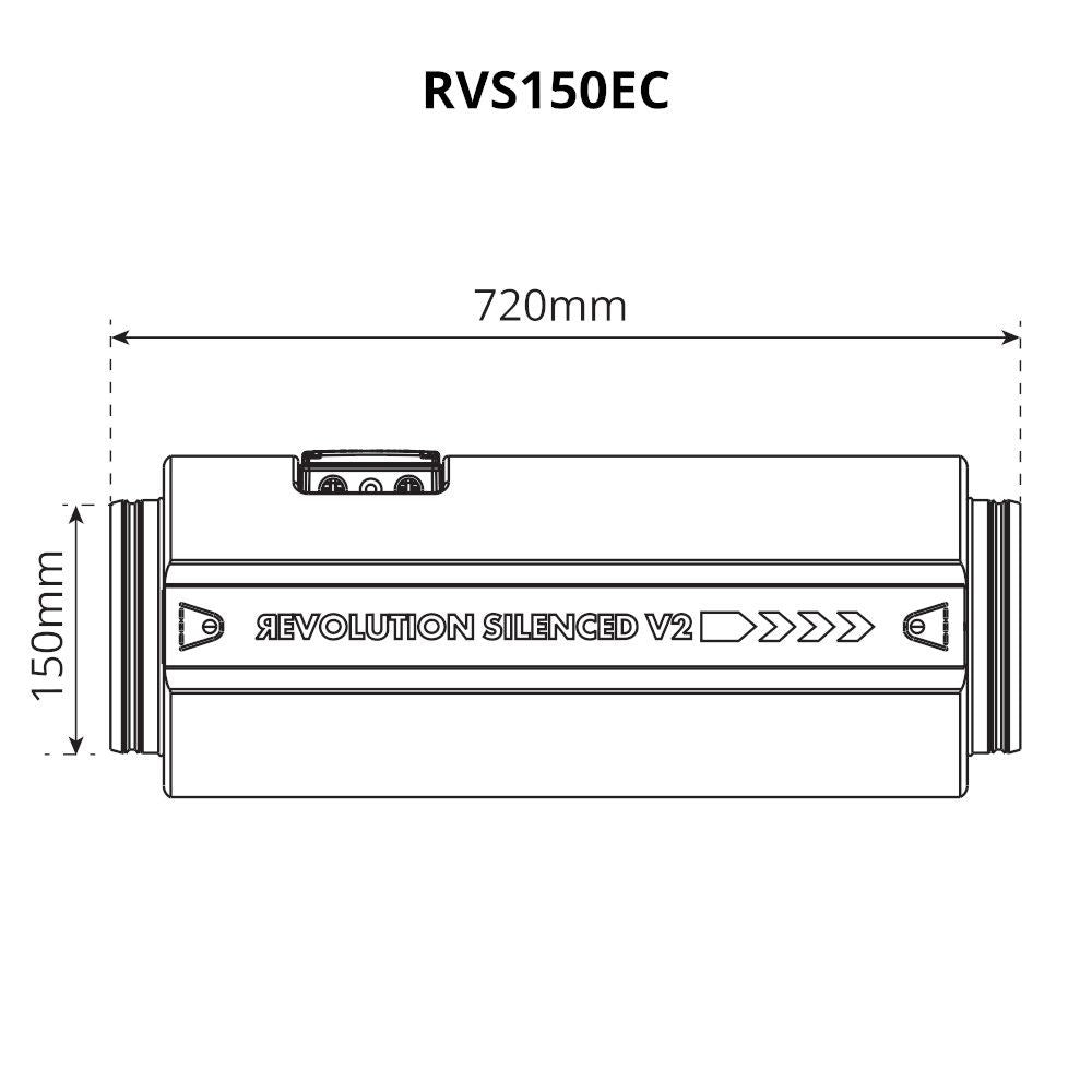 Sistema de aire Revolution Silenced V2 EC Vector 150 mm, 764 m3/Std