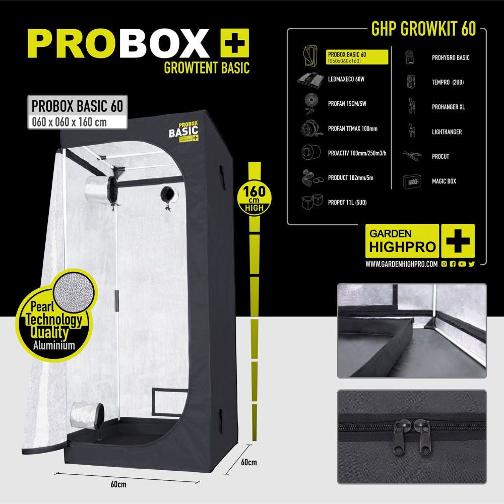 Garden High Pro Grow Kit 60 complete set, 60x60x160 cm