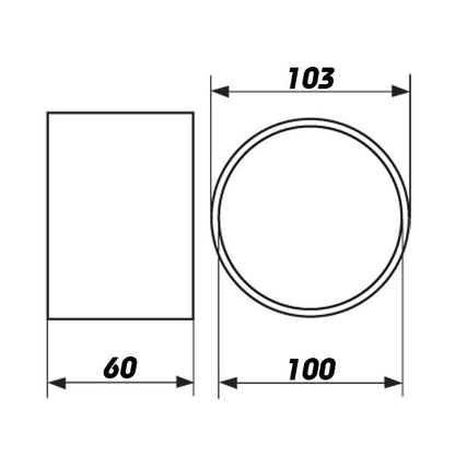 Kupplung Äußere 100 mm - Kunststoff