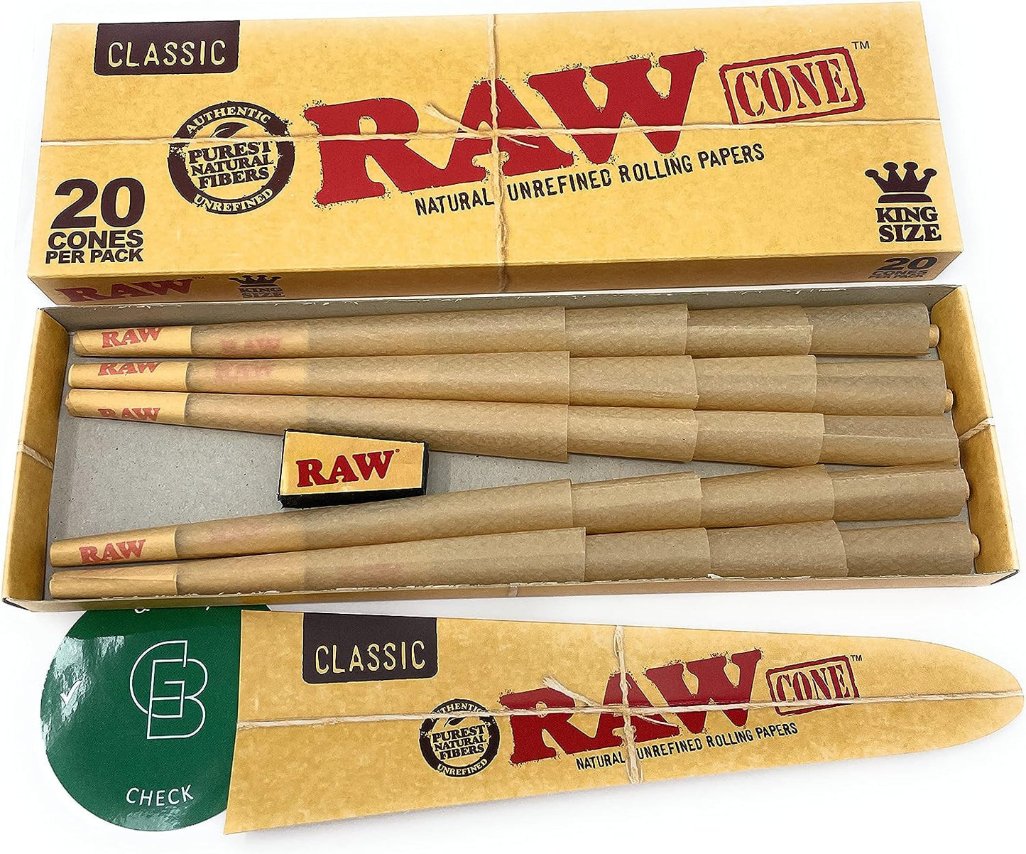 RAW Hohlkegel King Size, Packung mit 20 Stück