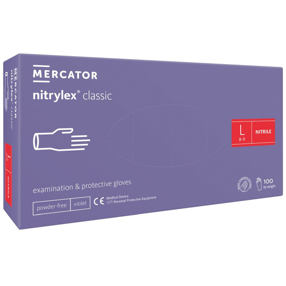 Mercator gloves Nitrylex Classic violet L, 100 pcs