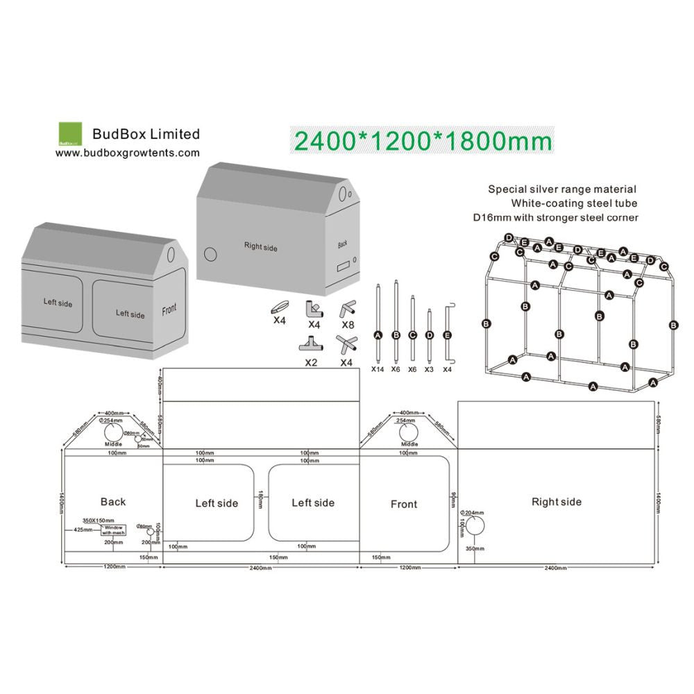 BudBox LITE 120x120x200 cm