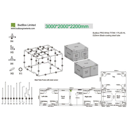 BudBox Silver PRO Titan I+ HL 200x300x220 cm