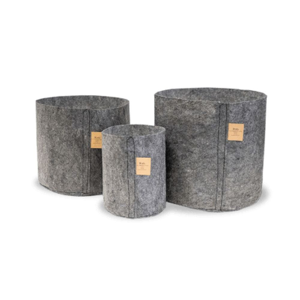 Root Pouch Grey Textile Flowerpot 25.5x11.5 cm - 12 l