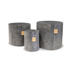 Root Pouch Grey Textile Flowerpot 25.5x11.5 cm - 12 l
