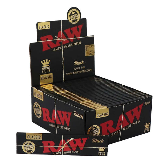 RAW Papierkegel Schwarz King Size Slim, BOX 50 Stück