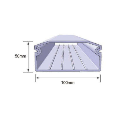 Urban Hydro NFT Rinne 100x50 mm - mit Loch, 1-lagig, innen weiß, 290 cm