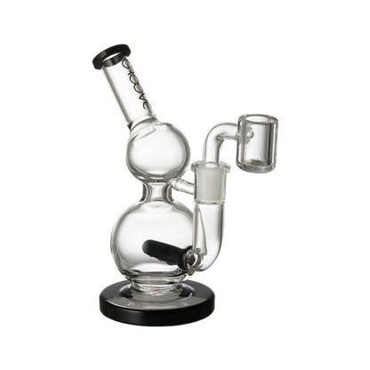 Groove Micro Round Glass Rig Clear and Black Bong Glass