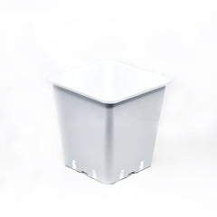 Plastic flowerpot, square white 25x25x26 cm - 11 l
