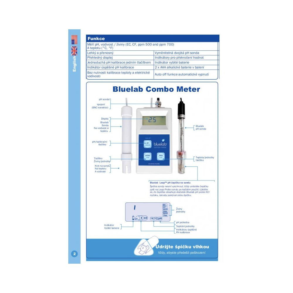 Bluelab Combo Meter pH/EC/temp