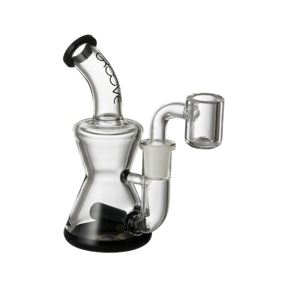 Groove Micro Hourglass Rig Clear and Black Bong Glass