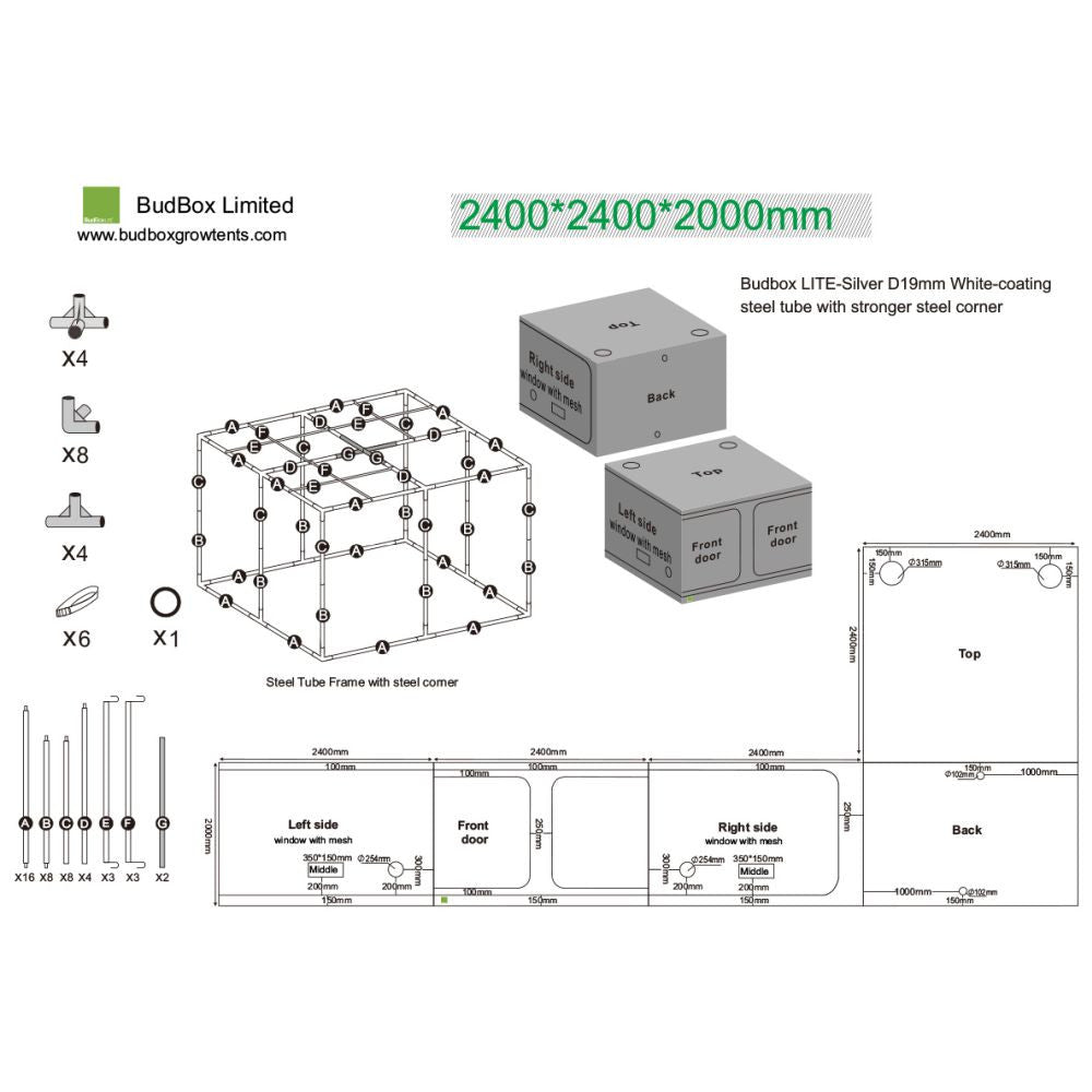 BudBox LITE-M 240x240x200 cm