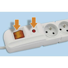 Emos surge protection 5 sockets 3 m, 3x1 mm, white