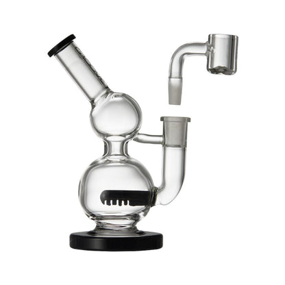 Groove Micro Round Glass Rig Clear and Black Bong Glass