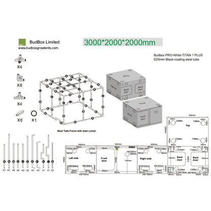 BudBox White PRO Titan I+ 200x300x200 cm