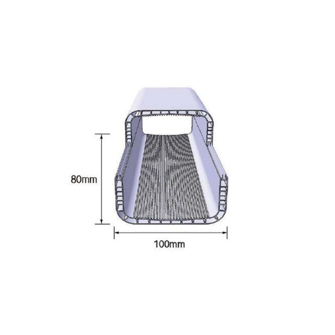 Urban Hydro NFT gutter 100x80 mm - with hole, 2 layers, inside black, 250 cm