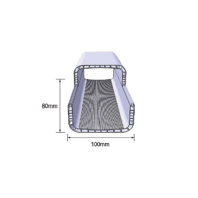 Urban Hydro NFT Rinne 100x80 mm - ohne Loch, 2 Lagen, innen schwarz, 250 cm