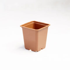Plastic flowerpot, square terracotta 9x9x10 cm - 0.5 l, PACK 100 pcs.