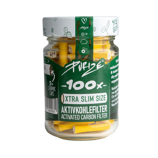 Purize XTRA Slim 5.9mm Aktivkohlefilter gelb, Glas 100 Stk.