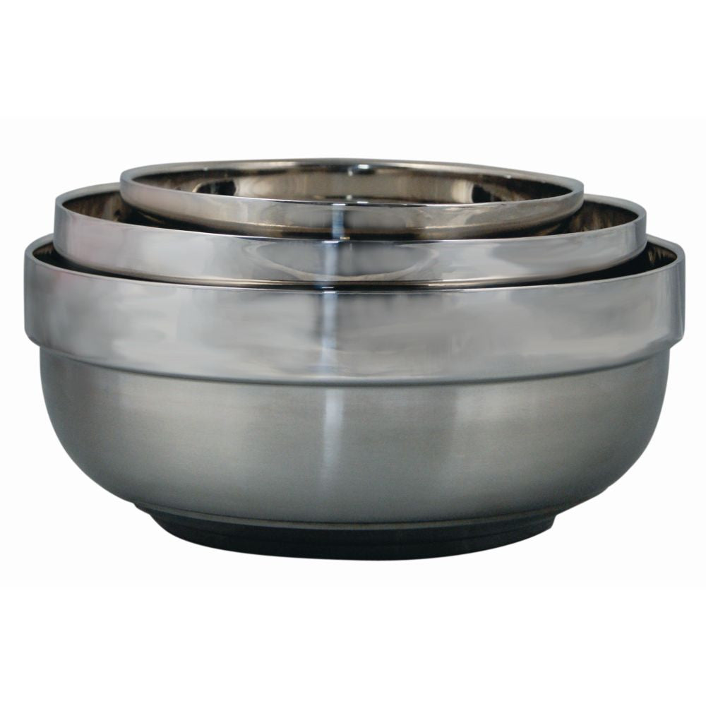 Three stainless steel bowls My Weigh