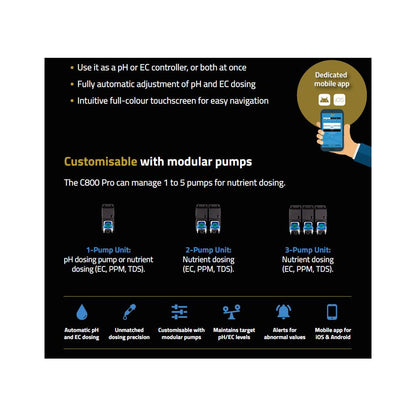 Aqua Master Tools Controller C800 Pro (pH, EC, PPM, TDS &amp; temp)