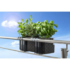 Plastkon Cobble Trio Smart Pflanzgefäß Basilikum Grün, 39,7x14x14 cm