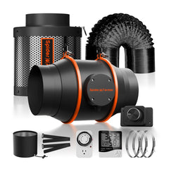 Spider Farmer 6 Inch Inline Fan Air Carbon Filter Ducting Belüftungssystem with Speed Controller