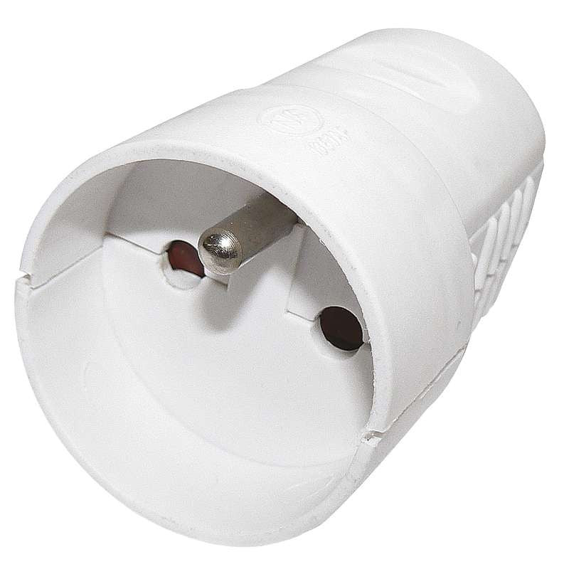 Socket for extension cable, white
