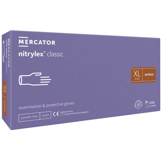 Mercator gloves Nitrylex Classic violet XL, 100 pcs