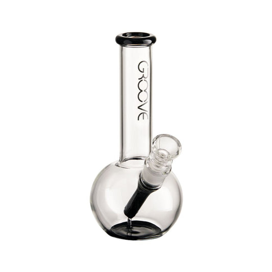 Groove Round Tube 7 "Black and Clear Bong Glass