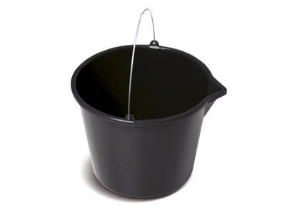 Garden bucket with pourer, black 12l