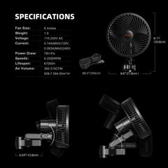 2025 New Version Spider Farmer® 6-inch Clip Fan for Grow Tents Pack of 2 